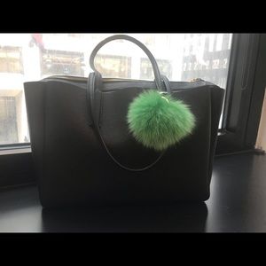 Green Adrienne Landau PomPom Keychain